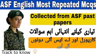 ASF written Test preparation  English partMost important and repeated Mcqs ASF past papers [upl. by Mosera]