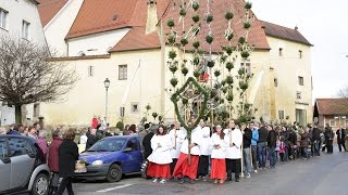 Palmsonntag in Kößlarn  Prozession mit meterhohen Palmbuschen und dem Kößlarner Palmesel [upl. by Cave798]