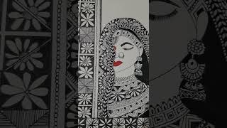 Madhubani Painting Design  artwork shortvideo  madhubani [upl. by Kjersti996]