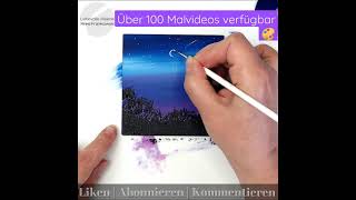 Einfach einen zauberhaften Sternenhimmel mit Acryl malen für Anfänger 🎨 Video in Echtzeit verfügbar [upl. by Ettedranreb465]