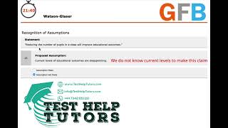 WatsonGlaser Critical Thinking Test Question 15 quotCurrent levels of educational outcomes are quot [upl. by Nichy]