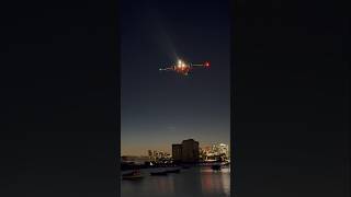 Swiss Airbus A220100 Night Landing at London City Airport aviation [upl. by Anilasor]