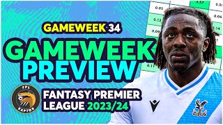 FPL DOUBLE GAMEWEEK 34 PREVIEW  GW34 BEST PLAYERS TO BUY  Fantasy Premier League Tips 202324 [upl. by Marcile]