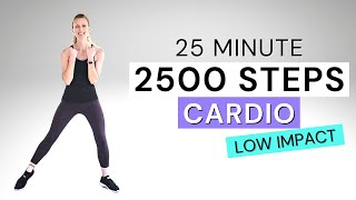 25 Min 2500 Steps Calorie Burning Cardio Home Workout No Jumping 🔥 [upl. by Elora]