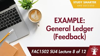 FAC1502 LU4 Lecture 8 of 12 Feedback on General Ledger Example [upl. by Gideon]