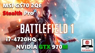 Battlefield 1 on GTX 970M  i7 4720HQ  MAXED OUT 1080p DX12 [upl. by Chrotoem814]