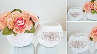 DIY  SPARKLE AND GLAM CANDLE HOLDER AND MINI ARRANGEMENT  HOME DECOR IDEAS  INEXPENSIVE DIYS [upl. by Haywood]