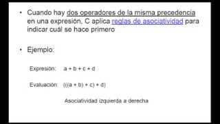 Programar en C Operadores y expresiones numéricas Teoria  20 [upl. by Blackington]