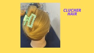 French Braid With ClucherBest Clucher Hair styleWomen Hair stylehairbun viralvideo trending [upl. by Ehr]