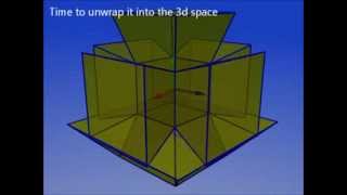 Unwrapping a tesseract 4d cube aka hypercube [upl. by Oznohpla]