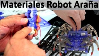 Materiales para Robot Araña o Hexapodo  Proyectos de Robotica para niños [upl. by Elinet]