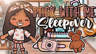 Pack for a SLEEPOVER with me🧸🎀 preppy sleepover  toca boca  with voice 📣 [upl. by Alemahs]