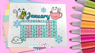 DIY  JANUARY CALENDAR  Bullet journal decoration organization ideas [upl. by Kidd912]