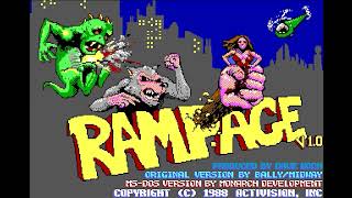 Rampage  gameplay  by Bally  Midway  Activision 1988  PC  DOS  George Lizzie and Ralph [upl. by Eahsan]