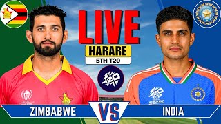 IND vs ZIM Live Match  Live Score amp Commentary  INDIA vs ZIMBABWE 5th T20 Live [upl. by Ellenad]