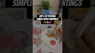 Day 6 of making simple boho painting 🎨🫶 art bohohome bohoart paintingtutorial paintingideas [upl. by Lleruj]