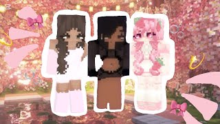 Girl Minecraft Skins Cute  Aesthetic ༘♡ ⋆｡˚ Links in description [upl. by Ezar175]