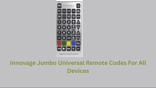 Programming Innovage Jumbo Universal Remote Codes [upl. by Latsirc]