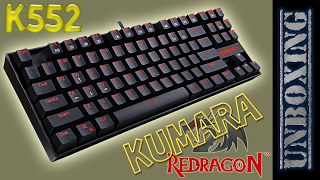 Unboxing Redragon Kumara K552 teclado gamer mecánico retroiluminado TKL [upl. by Leinnad154]