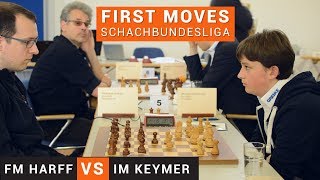 Keymer vs Harff  First Moves  Schachbundesliga 2019 [upl. by Birk]