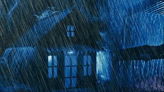 Super Heavy Rain Sounds for Sleeping amp Thunderstorm Ambience on Farmhouse Roof for Insomnia Therapy [upl. by Daron]