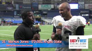 2019 East West Shrine Game Prospect Interview Markus Jones Angelo State [upl. by Kreiner]