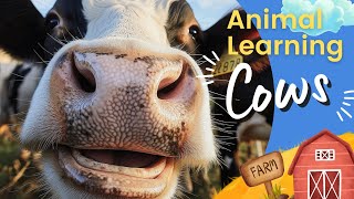 Cow Learning Videos 🐄  Cows Fun Facts 🐮  Cows Mooing 📣  Milking Cows 🥛  Cow Videos for Kids 🧐 [upl. by Hamirak147]