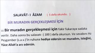 BİR MURADIN GERÇEKLEŞMESİ İÇİN SALAVATI AZAM [upl. by Ashelman]