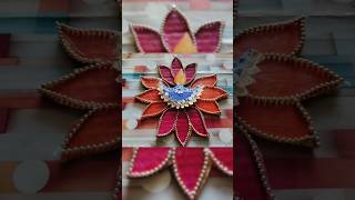 Rangoli designdiy shotsvideo rangoli cardboardcraft malticolor morethanone reuseidea [upl. by Ty55]