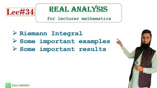 Real analysis lec34 Some important results about Riemann integrable functions [upl. by Eyatnod718]