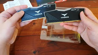 Unboxing Team group TForce Delta RGB 32GB 2 x 16GB DDR4 3200Mhz Desktop Memory [upl. by Ariaic]