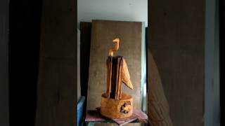 4 ft Blue heron wood carving [upl. by Elyagiba732]