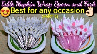 PAPER NAPKIN FOLDING SILVERWARE Tutorial part 3 BEST FOR ANY OCCASION [upl. by Peggy]