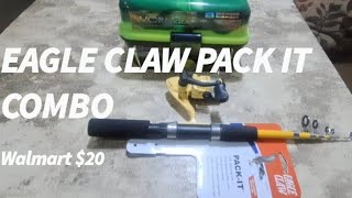 Eagle Claw Packit 56 Rod and Reel Combo 20 Walmart Ready to Fish Perfect BOB or Survival Kit Rod [upl. by Enailil]