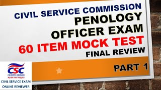 PENOLOGY OFFICER EXAM REVIEWER  CUSTODIAL CONCEPTS amp APPLICATIONS  CIVIL SERVICE REVIEWER [upl. by Bass]