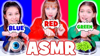 ASMR Eating Only Red VS Blue VS Green Food [upl. by Trbor837]