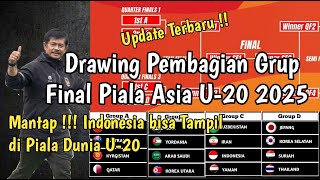 Update Terkini  Hasil Drawing Pembagian Grup Final Piala Asia U20 2025 [upl. by Ebag]