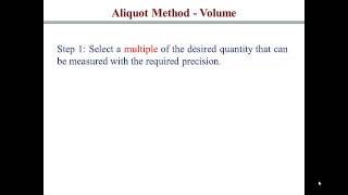 The Aliquot Method [upl. by Vastha]