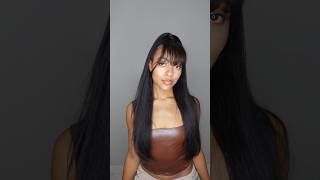 Styling Clip In Bangs y2k hairstyle hair naturalhair silkpress fyp hairtutorial hairinspo [upl. by Nylisoj]