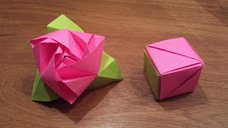 How To Make an Origami Magic Rose Cube Valerie Vann [upl. by Goulette]