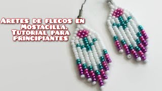 💖COMO HACER MINI ARETES DE FLECOS EN MOSTACILLA PARA PRINCIPIANTES [upl. by Hajan]