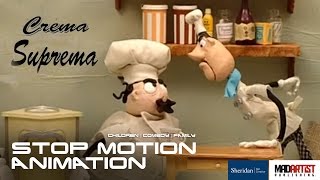 Stop Motion Animation quotCREMA SUPREMAquot Funny Short film by Ellenora Ventura amp Sheridan College [upl. by Akemyt716]