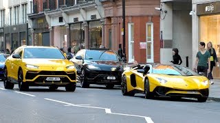 LAMBORGHINI SQUAD TAKING OVER the streets of central London [upl. by Byron541]