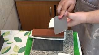 Two oil stones knife sharpening progression [upl. by Ittap]