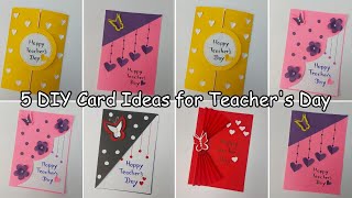 5 Amazing DIY Teachers Day Card  How To Make Teachers Day Card Ideas  Easy And Quick Card Making [upl. by Dame651]