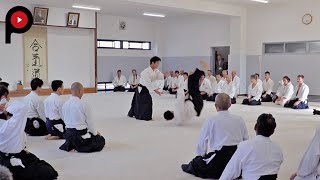 【 合気道 】AIKIDO  Dojo master Mitsuteru Ueshibas demonstration [upl. by Ferrigno789]