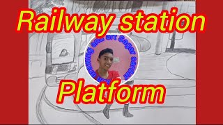 🚉🌼How to Draw  Railway station platform  Sfm drawing and art Sagar sardar 🚉🌼 [upl. by Slohcin674]