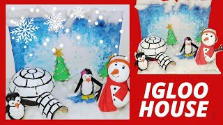 Igloo house makingigloo house modeligloo house project igloo house kaise banate haipenguin craft [upl. by Timmie]