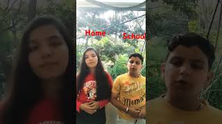 Home V S School ytshorts comedy youtubeshorts [upl. by Corenda]