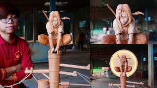 Carving Itachi Uchiha  Naruto Wood Working Ingenious Chainsaw Skill [upl. by Okeim]